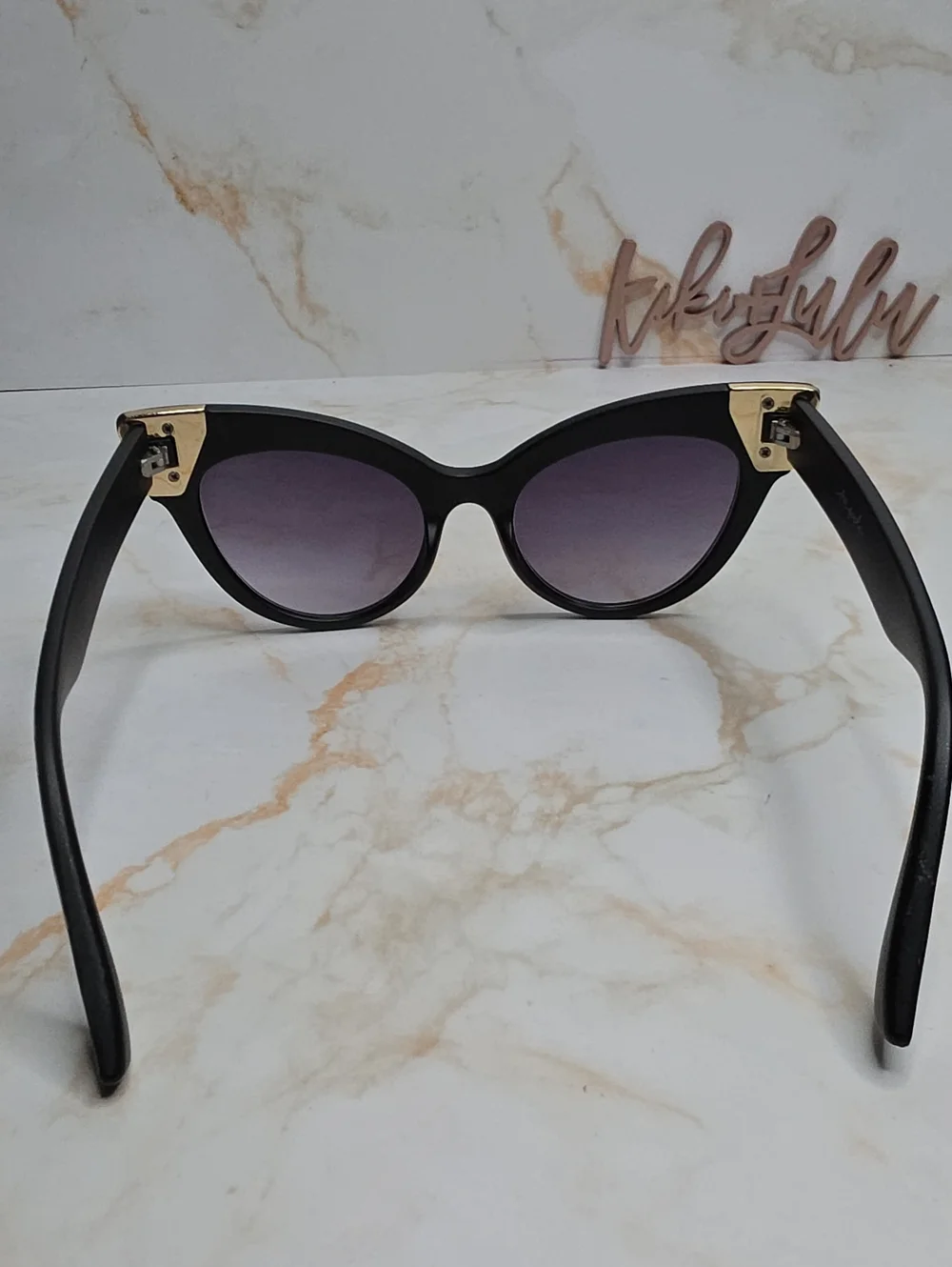 Free People Cosmopolitan Marble Black Cat-Eye Sunglasses